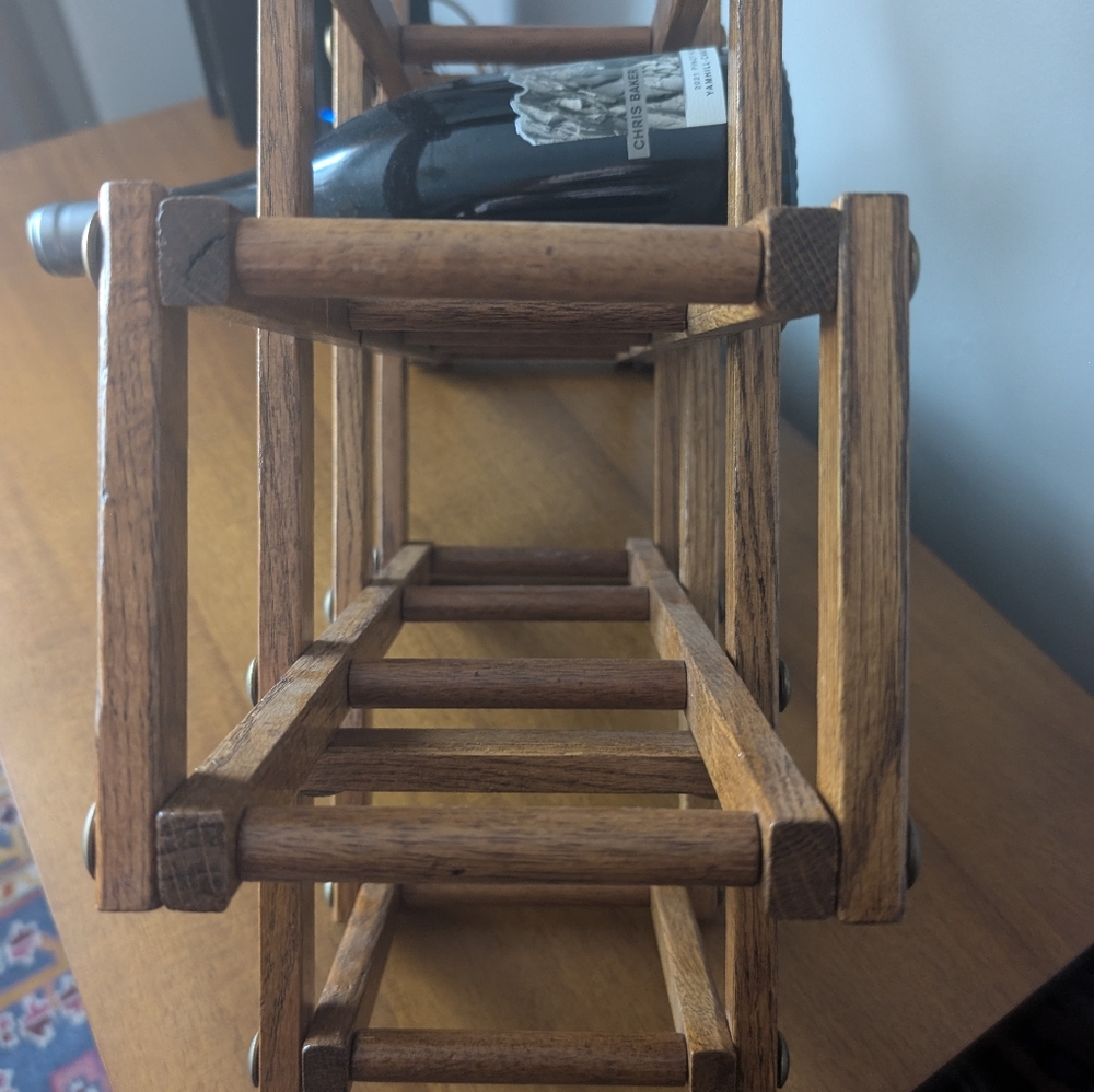 Vintage Collapsible Wood Wine Rack - Picture 5 of 9